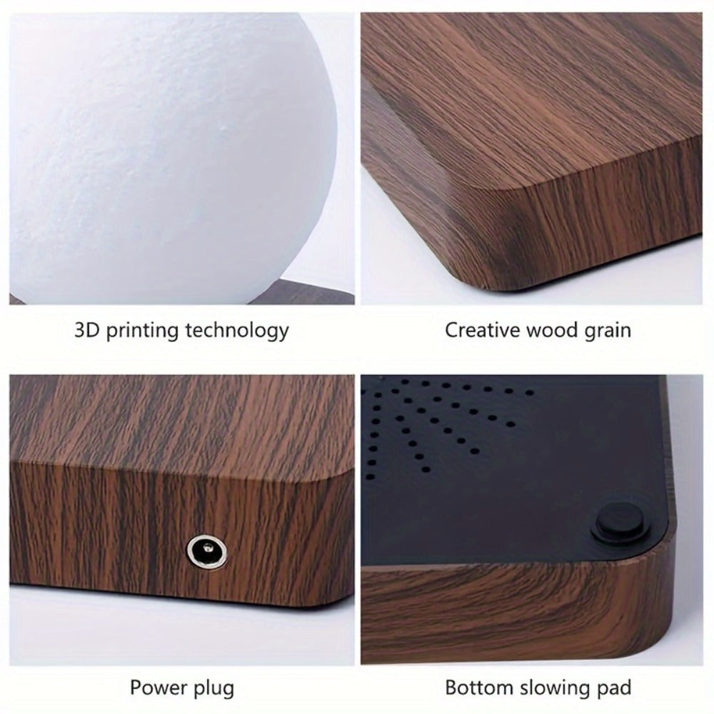 Levitating Moon Lamp Magnetic Floating Spinning Luna Night Light 3 Color Modes LED Moon Light for Home Office Desk Decor Bedroom Cool Tech Gadget Gift Idea