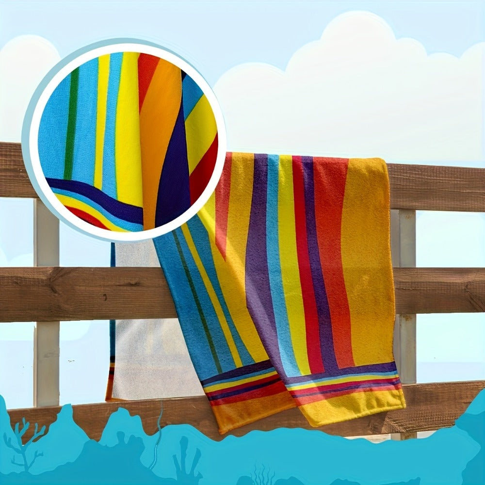 XL Bath Towel Extra Large 70x31 Inch Ultra Soft Absorbent Quick Dry Microfiber Shower Towel Striped Tropical Home Hotel Bathroom