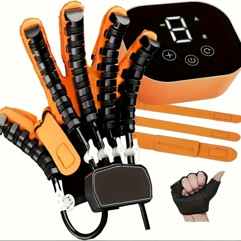 Rehabilitation Robot Gloves for Hand & Finger Training, Air Pressure Finger Exercise Device with LCD Touch Screen, Stroke Recovery & Finger Separation Rehab Glove for Elderly, Left or Right Hand M-XXL