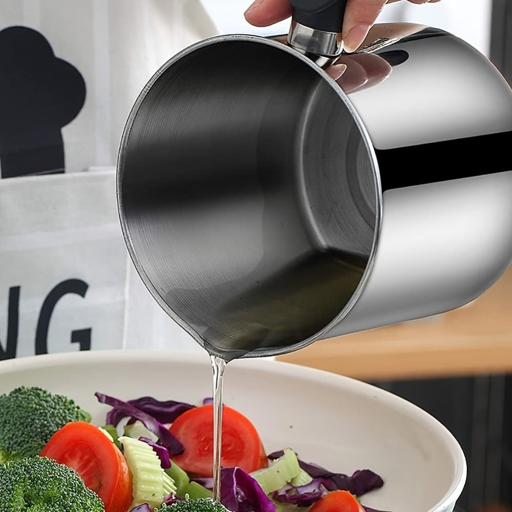 Grease Container with Strainer Stainless Steel BPA Free - Kitchen Bacon Fat Storage Can with Easy Pour Handle for Cooking Oils and Fats, Essential Kitchen Accessory