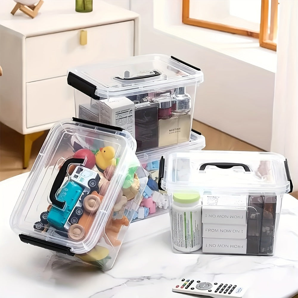 Stackable Clear Plastic Storage Bins with Lids ¨C 6 Pack Large Capacity Clip-On Lid Containers for Home, Closet, Office & Garage Organization (12.7qt / 20.8qt)