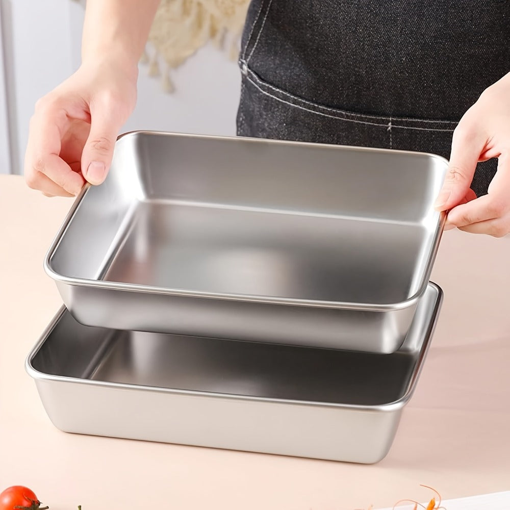 Breading Pan Set 3pcs, Stainless Steel Crumb Tray for Chicken Breading, Fish Coating and Meat Marinating, Oven Safe Food Prep Tray, Easy to Clean Breading Station for Kitchen Cooking