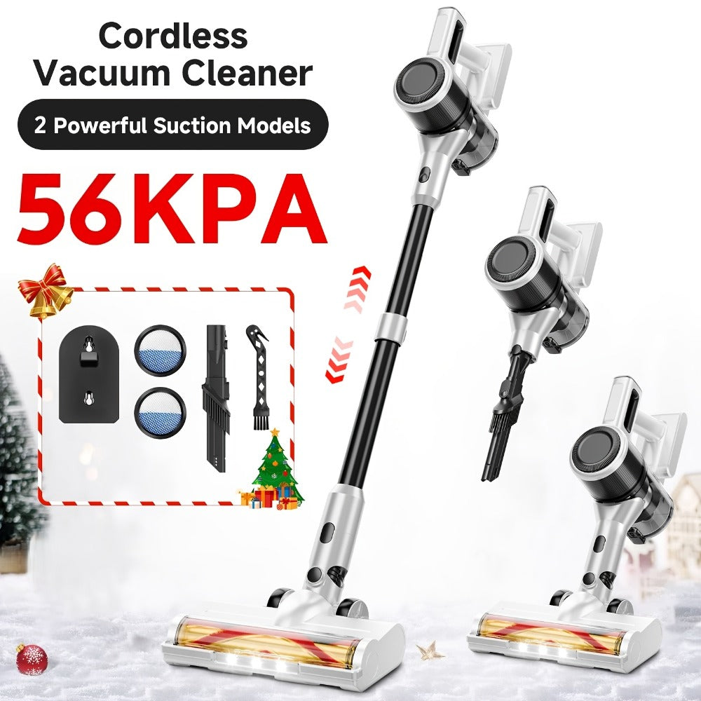 Cordless Stick Vacuum Cleaner 56-68Kpa ¨C Lightweight 8-in-1 Handheld Vacuum with Rechargeable Battery, 45 Min Runtime for Hard Floors, Carpets & Pet Hair