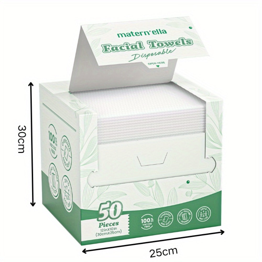 Disposable Face Towels Jumbo Ultra-Soft Extra Thick ¨C Highly Absorbent Dry Wet Dual-Use Facial Wipes for Makeup Removal, Facial Cleansing, Spa & Travel, All Skin Types, 50 / 100 / 150 Sheets per Pack