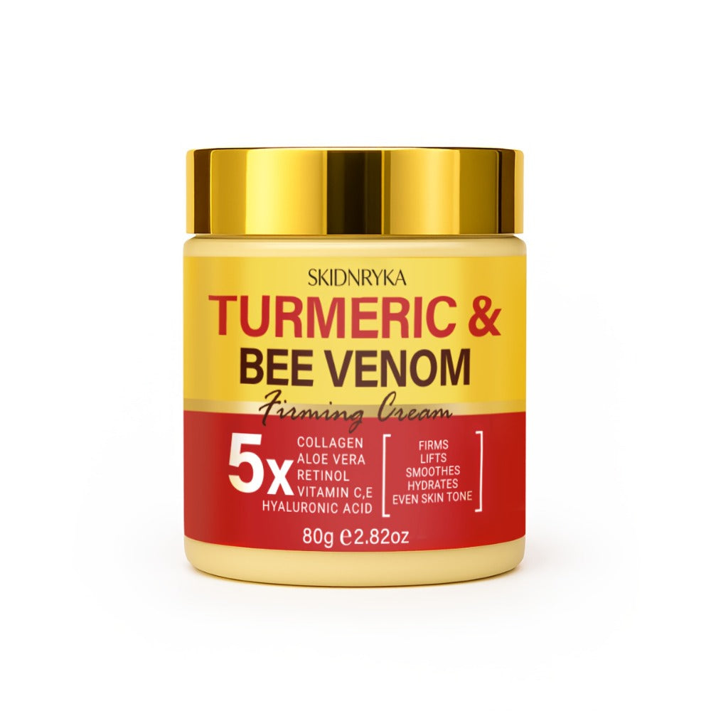 Turmeric Bee Venom Moisturizing Cream Set 2pcs - Firming Lifting Face Cream with Hyaluronic Acid Collagen Vitamins C E - Anti-Aging Day Night Cream for All Skin Types Non-Greasy Nourishing Skincare