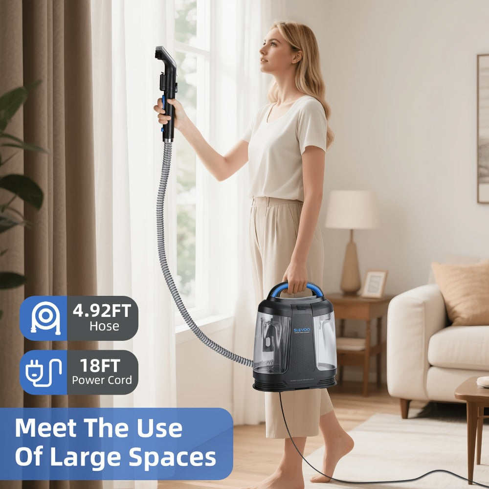 Portable Carpet Spot Cleaner 450W 12.5Kpa Upholstery Stain Remover Machine 42oz Tank 4.92ft Hose with Cleaning Solution for Pets Area Rugs Couch Stairs Auto Interior