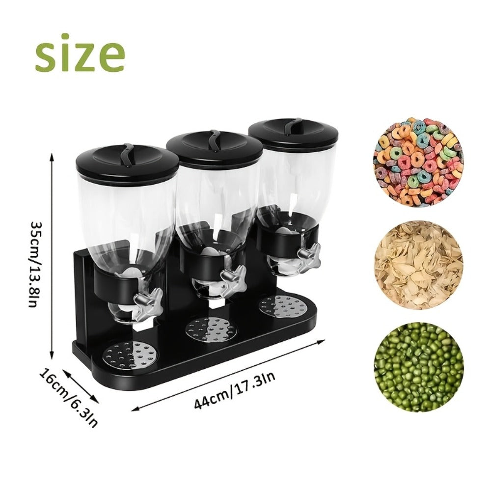 Dry Food Dispenser & Candy Organizer with Spoon Bowl Lid ¨C Countertop Snack Container for Pantry Kitchen 17.5 Oz