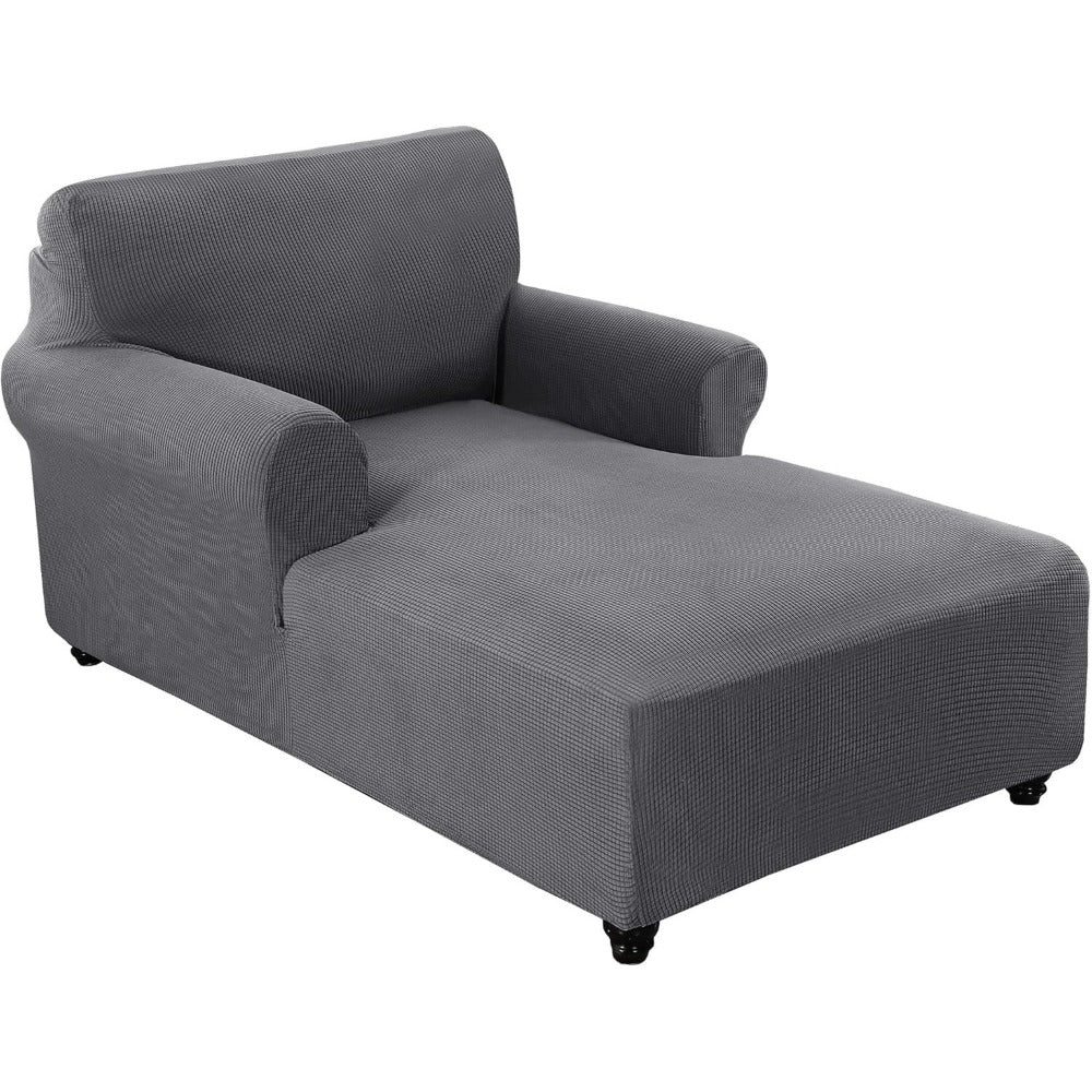 Chaise Lounge Cover Stretch Slipcover Jacquard Fabric Chair Sofa Protector for Living Room Bedroom Machine Washable Multi-Color
