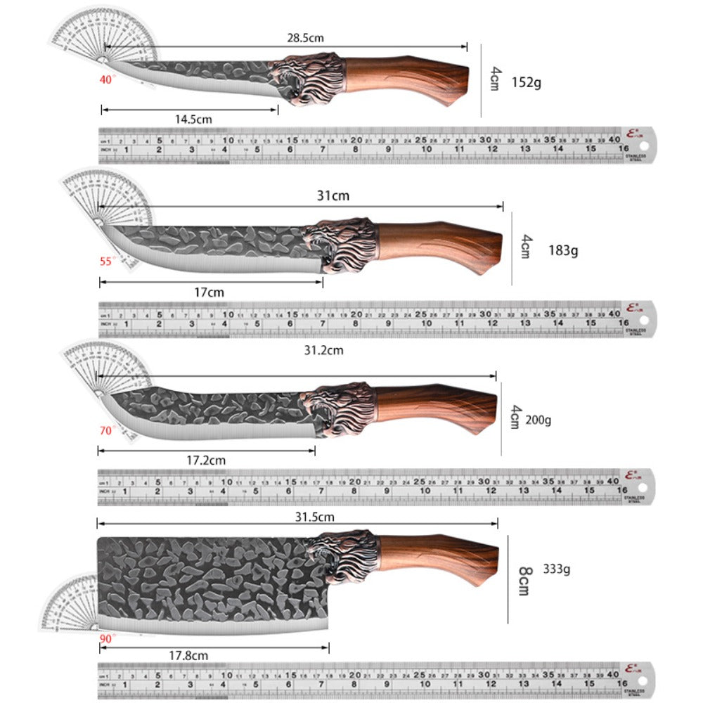 Kitchen Knife Set Professional Forged Stainless Steel Chef Knife Set with Boning Knife Slicing Knife Carving Knife Fillet Knife Butcher Knife Scissors Ultra Sharp Durable Meat Fish 4pc 7pc