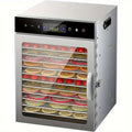 Food Dehydrator 12 Stainless Steel Trays 800W 24H Digital Timer 86-194¡ãF Temperature Control 360¡ã Hot Air Circulation for Jerky Fruit Herbs Vegetables with Recipe Book