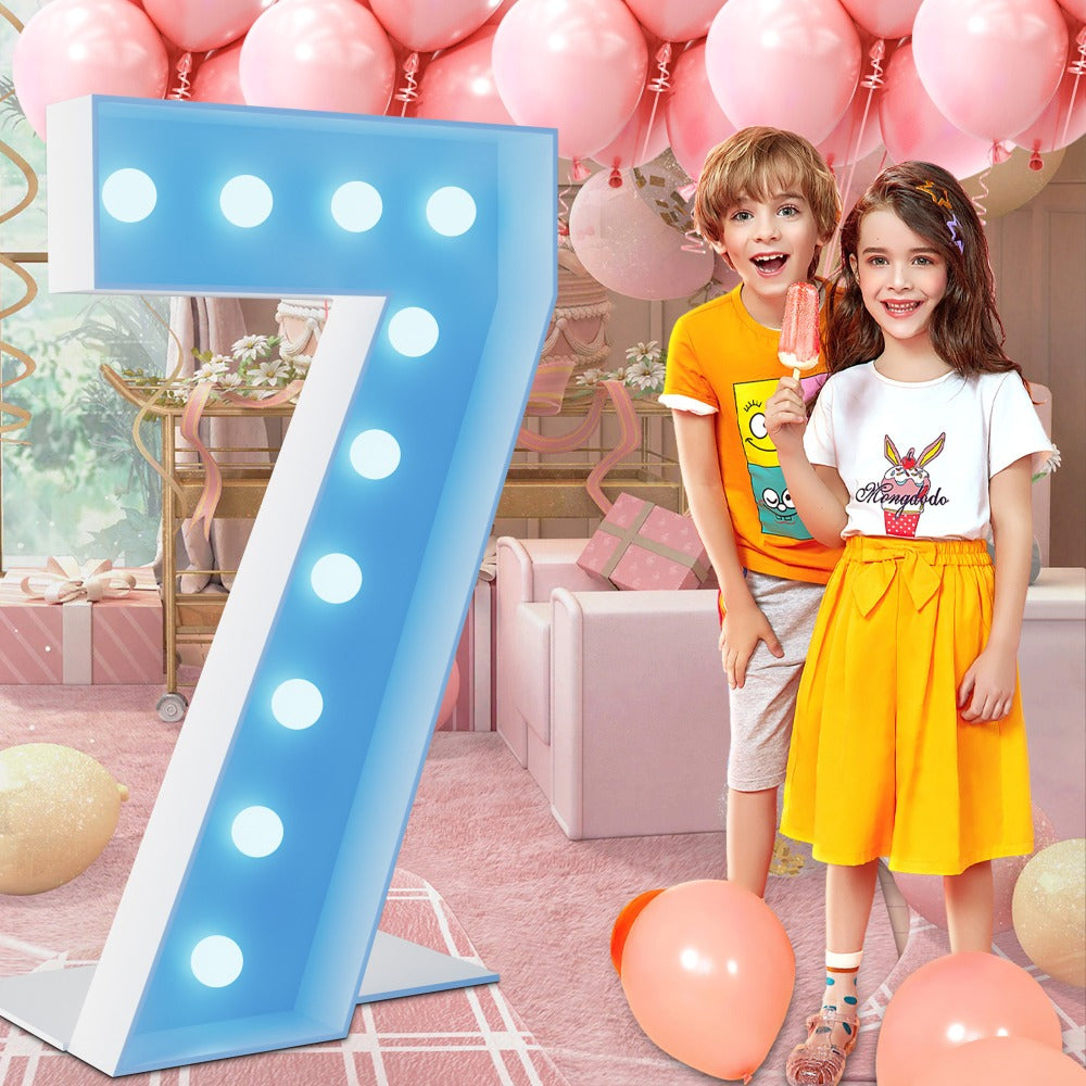 Marquee Number Lights 4 Feet Tall LED Light Up Numbers 0-9 20 for Birthday Party Anniversary Graduation Decoration 11 Colors 3 Flash Modes Foam Board String Lights Included