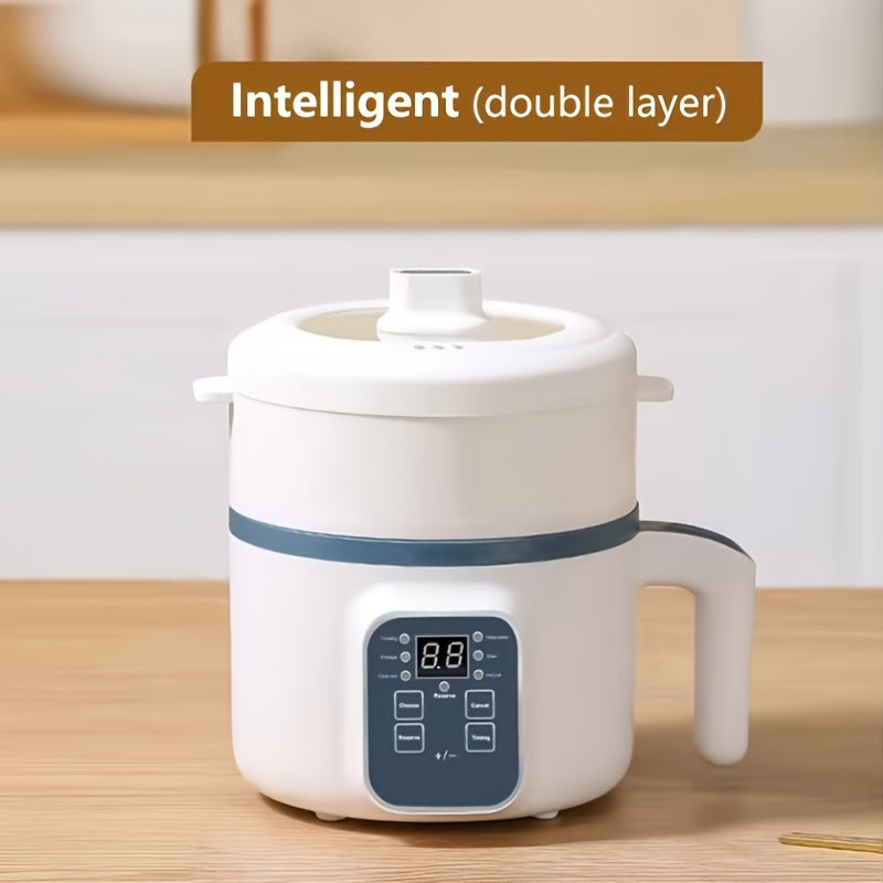 Electric Hot Pot 1.7L Multifunctional | 6 Cooking Modes Steam & Cook Non-Stick Mini Electric Cooker with Overheat & Dry Protection for 1-2 People ¨C Rice, Soup, Noodles & More, Single & Double Layer