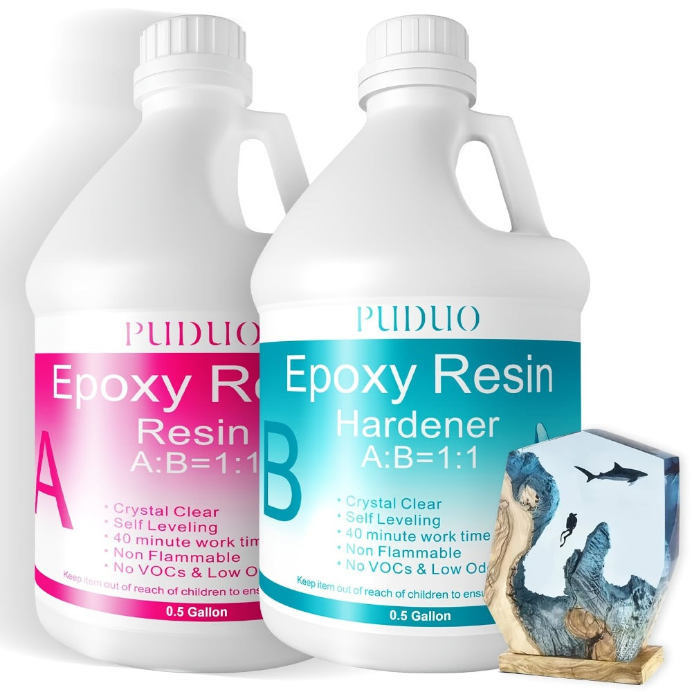 Epoxy Resin Kit Ultra Clear Bubble-Free Self-Leveling ¨C 2-Part Casting & Coating Resin for River Tables Countertops Crafts, Yellowing-Resistant Fast Cure Formula