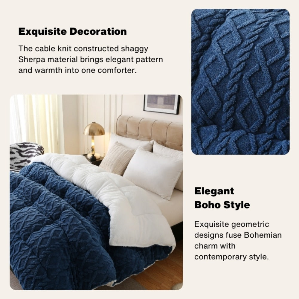 Plush Taffeta Comforter Extra Thick 400-450GSM | Double-Sided Soft Heavy Duty Warm Comforter for Autumn Winter Twin XL Full Queen King Grey Blue Pink Beige