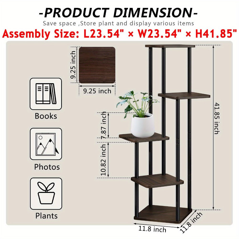 Plant Stand Indoor Multi Tier Corner Metal Flower Stand Tall Plant Shelf for Living Room Bedroom Patio Garden Balcony 5 Tier 7 Tier 9 Tier Black White Black Oak Utility Rack