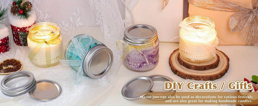 Mason Jars 8oz with Lids 12 Pack ¨C Clear Glass Canning Jars with Silver Metal Lids, BPA-Free Food-Grade, Dishwasher Safe ¨C for Storing, Pickling, Honey, Jam, Candles & DIY Crafts