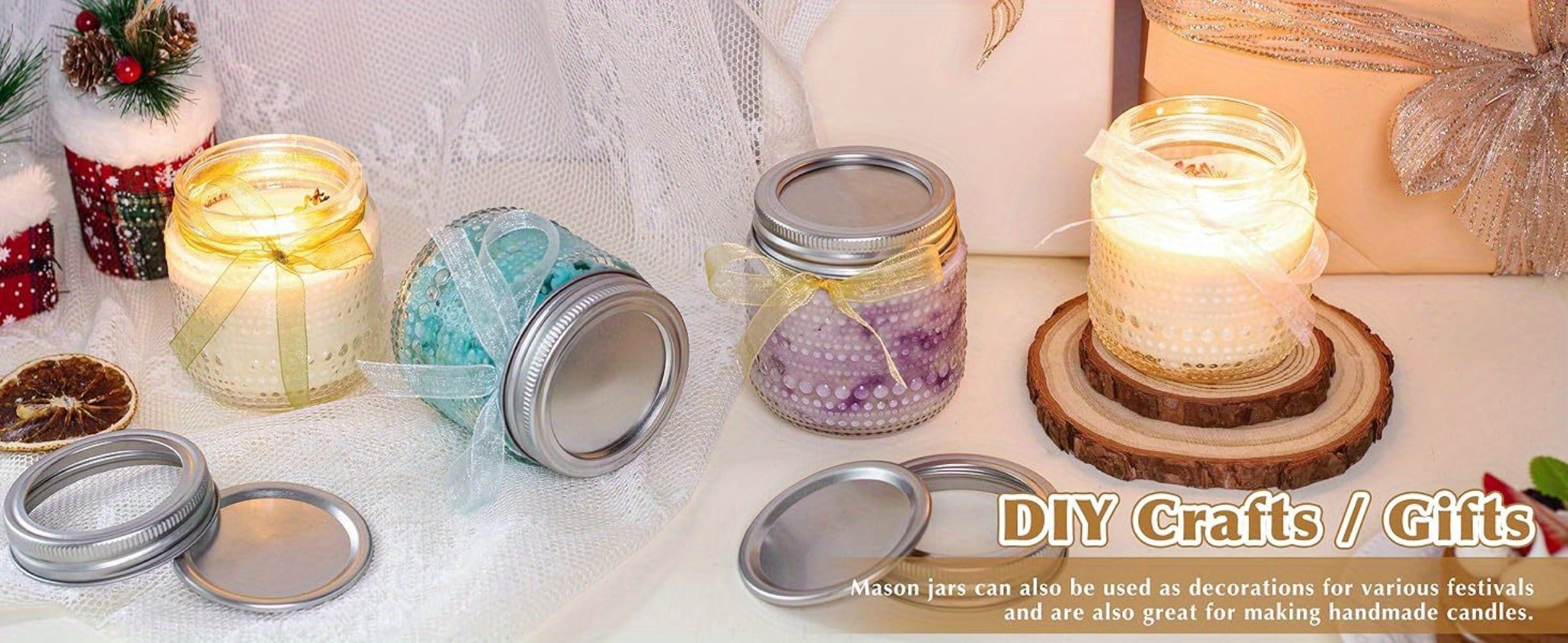 Mason Jars 8oz with Lids 12 Pack ¨C Clear Glass Canning Jars with Silver Metal Lids, BPA-Free Food-Grade, Dishwasher Safe ¨C for Storing, Pickling, Honey, Jam, Candles & DIY Crafts