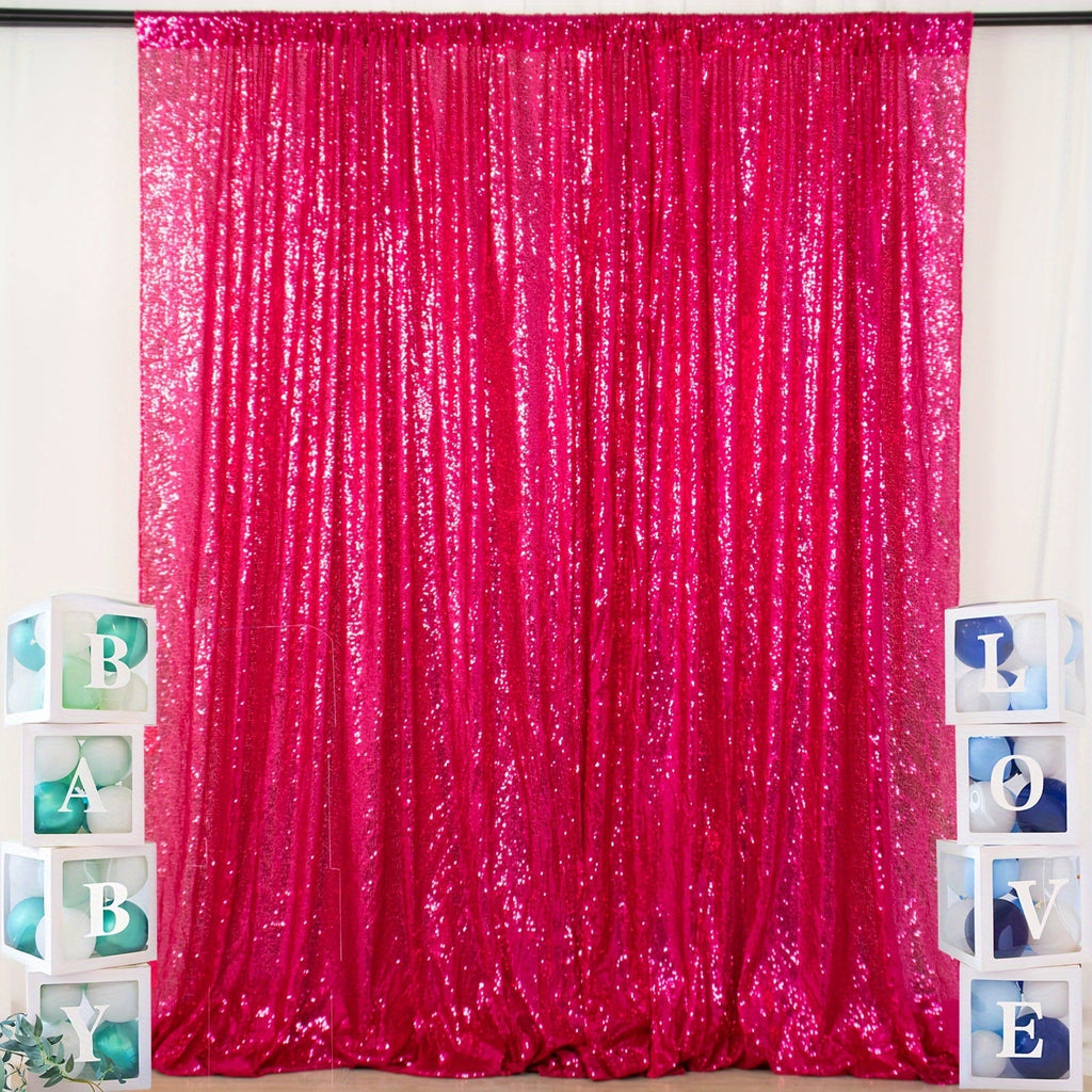 Sequin Backdrop Curtain for Party Wedding - 4x8ft Shimmering Glitter Curtain for Birthday Photo Booth Stage Decoration, Easy Hang, Multi-Color