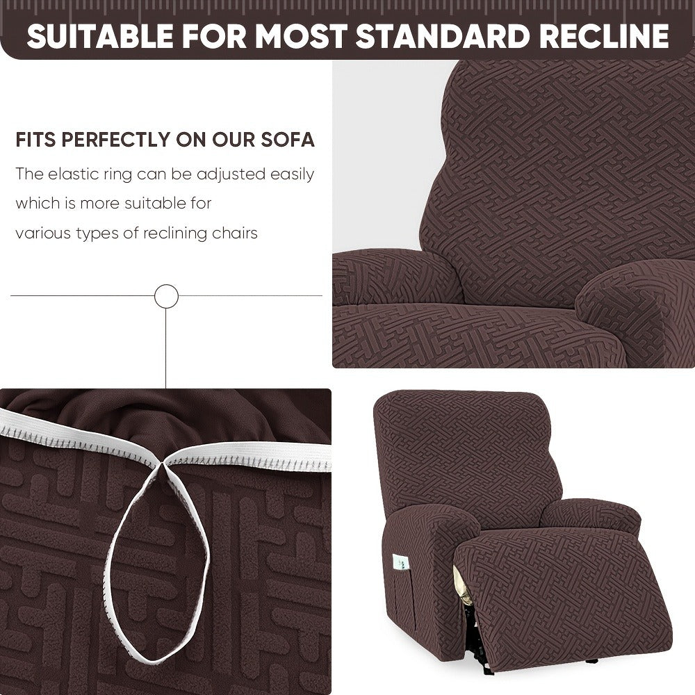 Stretch Recliner Slipcover with Pocket | All-Season 95% Polyester Spandex, All-in-One Recliner Chair Cover, Removable Washable Soft, Living Room Home Decor, 9 Colors