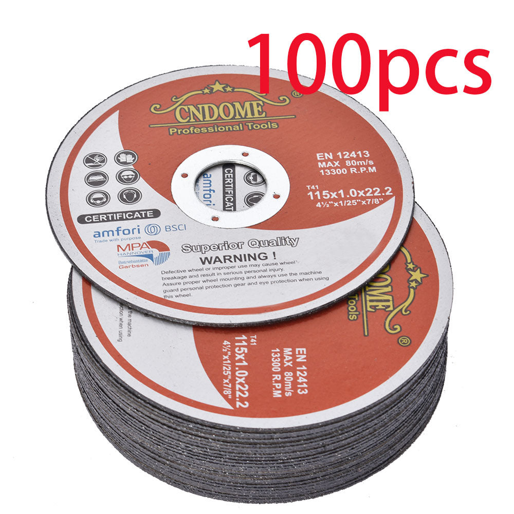 Cut-Off Wheels 100-Pack 4-1/2 Inch Aluminum Oxide Cutting Discs - 0.040¡± Thin Kerf, 7/8¡± Arbor, 13300 RPM for Angle Grinder, Metal, Stainless Steel & Steel Cutting, A60TBF Grade Bulk Set