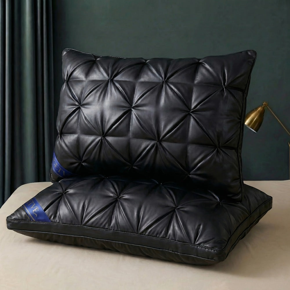 Luxury Hotel Pillows 2PCS, Cool Breathable Pillow Insert, Fluffy Resilient Neck Support, Soft Comfortable Sleeping Pillow, Queen King Size, White Black Navy Pink Gray Brown