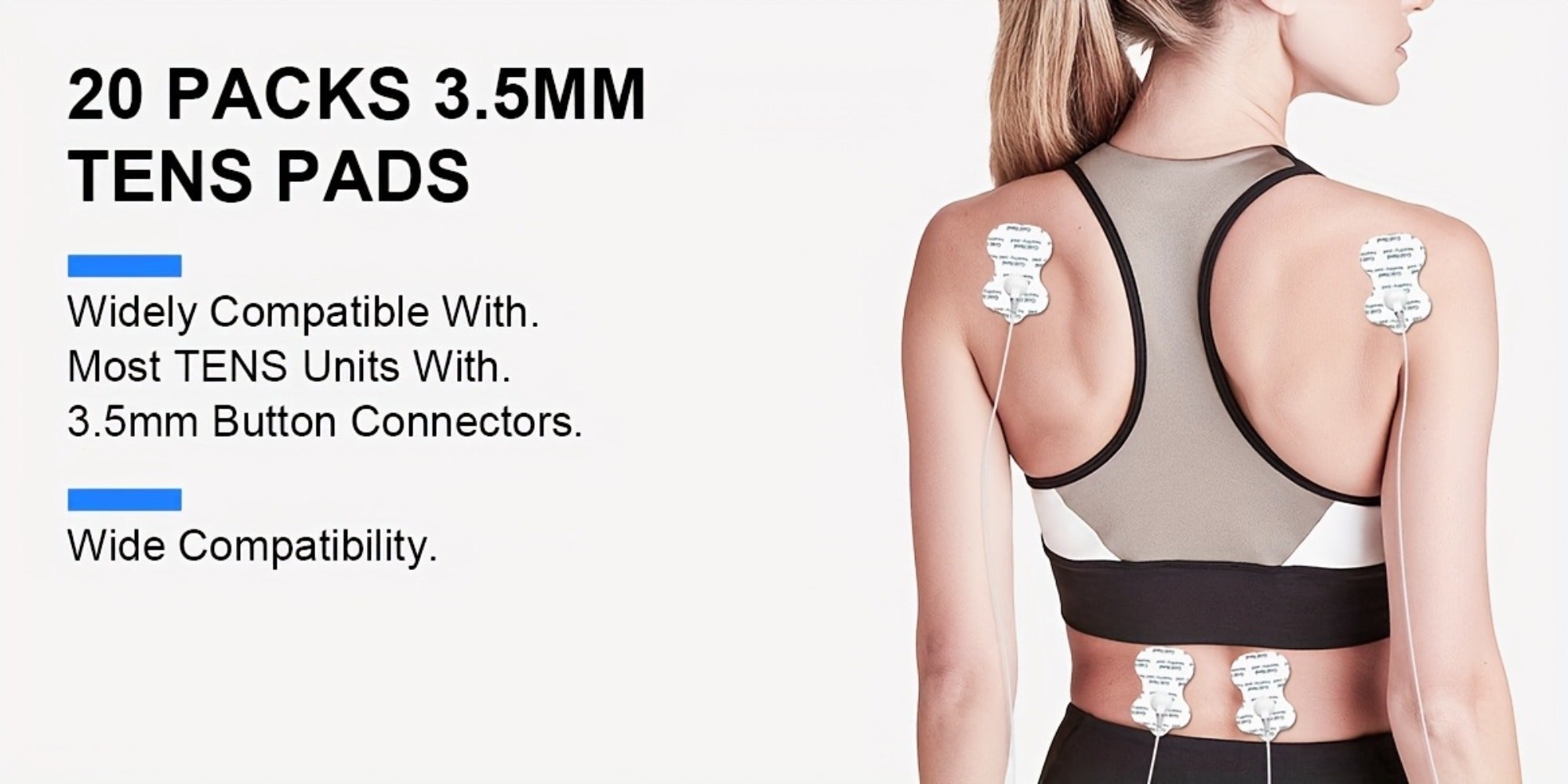 TENS EMS Electrode Pads 35mm Snap Reusable Replacement Pads Highly Conductive Latex Free Non-Irritating Gel for TENS EMS Muscle Stimulator Units 10 20 40 80 Pcs Options