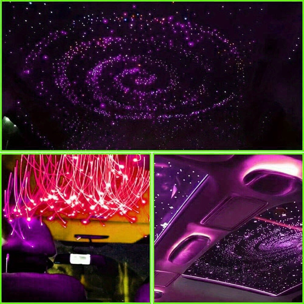 Fiber Optic Star Ceiling Light Kit 1000pcs, 0.5mm x 78.74¡± RGBW Car Roof Headliner Starlight Kit with App & 24-Key Remote Control, Color Changing Twinkle Lights for Car Interior Home Theater Bedroom