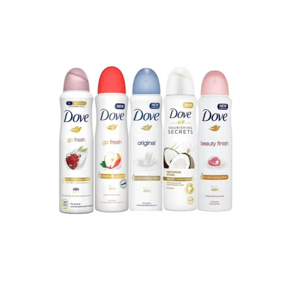 Dove Women Deodorant Spray 150ml Long-Lasting Scent Protection Anti-Perspirant Body Spray for Women ¨C 48H Freshness, Gentle on Skin, Bulk Pack Options