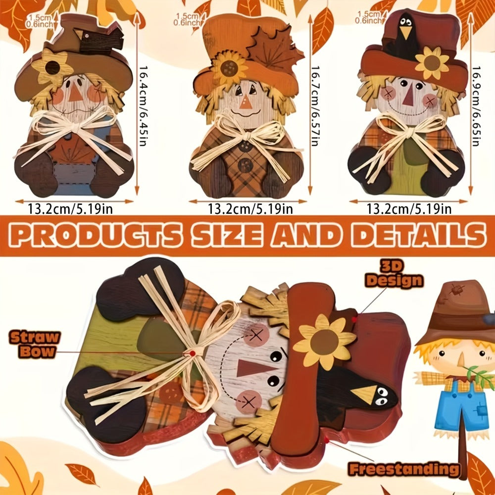 Halloween Autumn Tiered Tray Decor Set 3pcs Rustic Farmhouse Pumpkin Signs