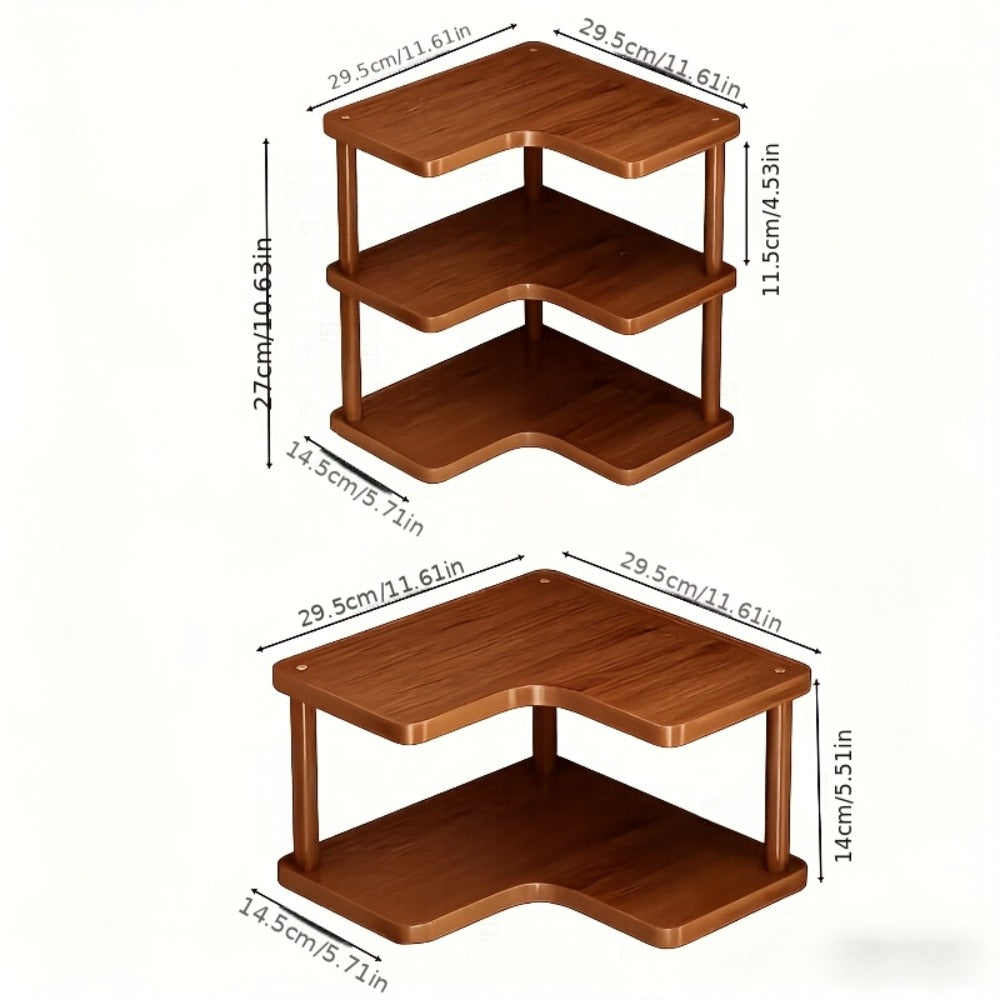 Corner Shelf Organizer for Kitchen, 3-Tier Triangular Coffee Station Storage Rack for Countertop, Holds Cups, Mugs, Coffee Accessories and Kitchen Essentials