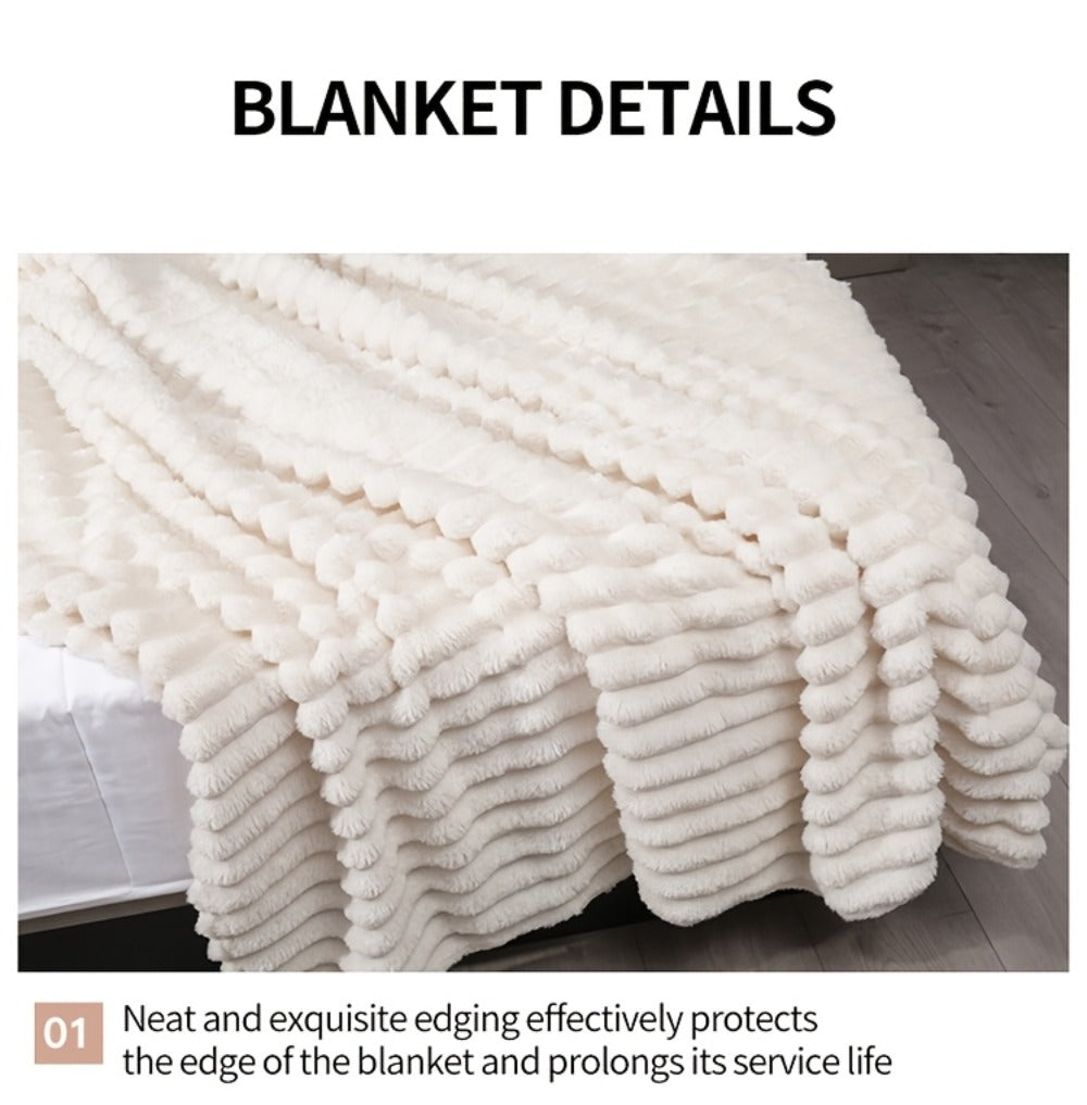 500gsm Heavy Plush Blanket ¨C Ultra Thick Soft Warm Fluffy Blanket for Bed, Sofa & Travel, Baby to Double Size, 5 Colors