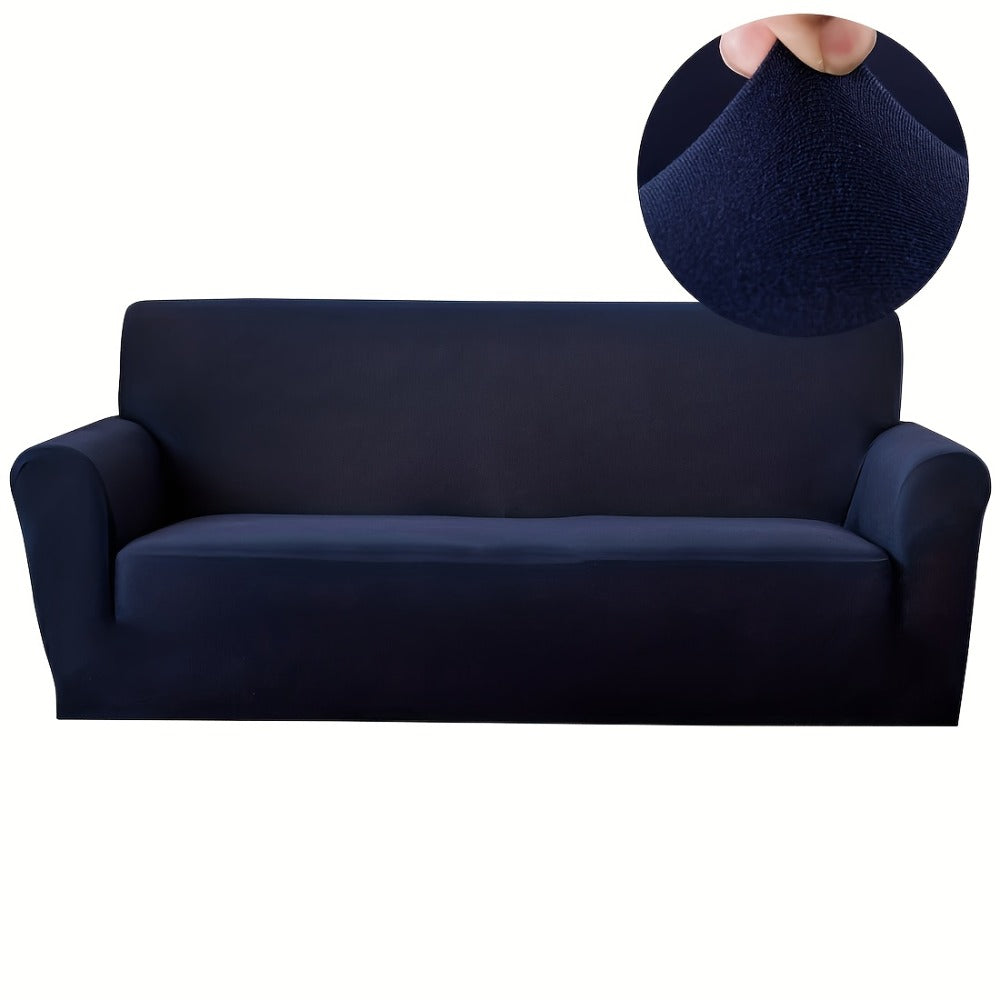 Elastic Anti-Slip Sofa Cover - Stretch Pet Friendly Couch Slipcover with Cat Paw Protection, Easy Care Fabric for Living Room Bedroom Office, 7 Colors 1-4 Seater