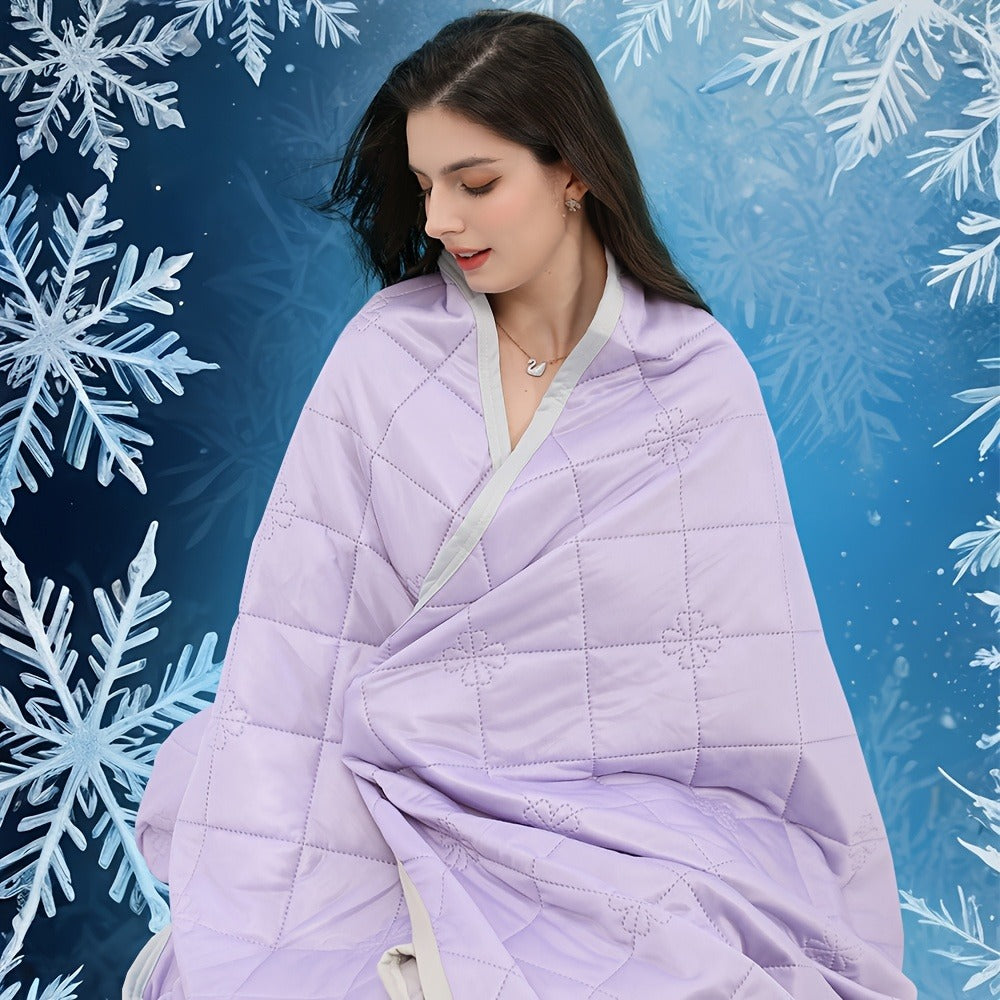 Cooling Blanket for Hot Sleepers ¨C Lightweight Knit Acrylic Throw Blanket, Breathable Air-Cooled Comforter for Summer, Soft Moisture-Wicking Blanket in Throw Twin XL Queen King, Sky Blue Grey Lake Blue Light Green Purple