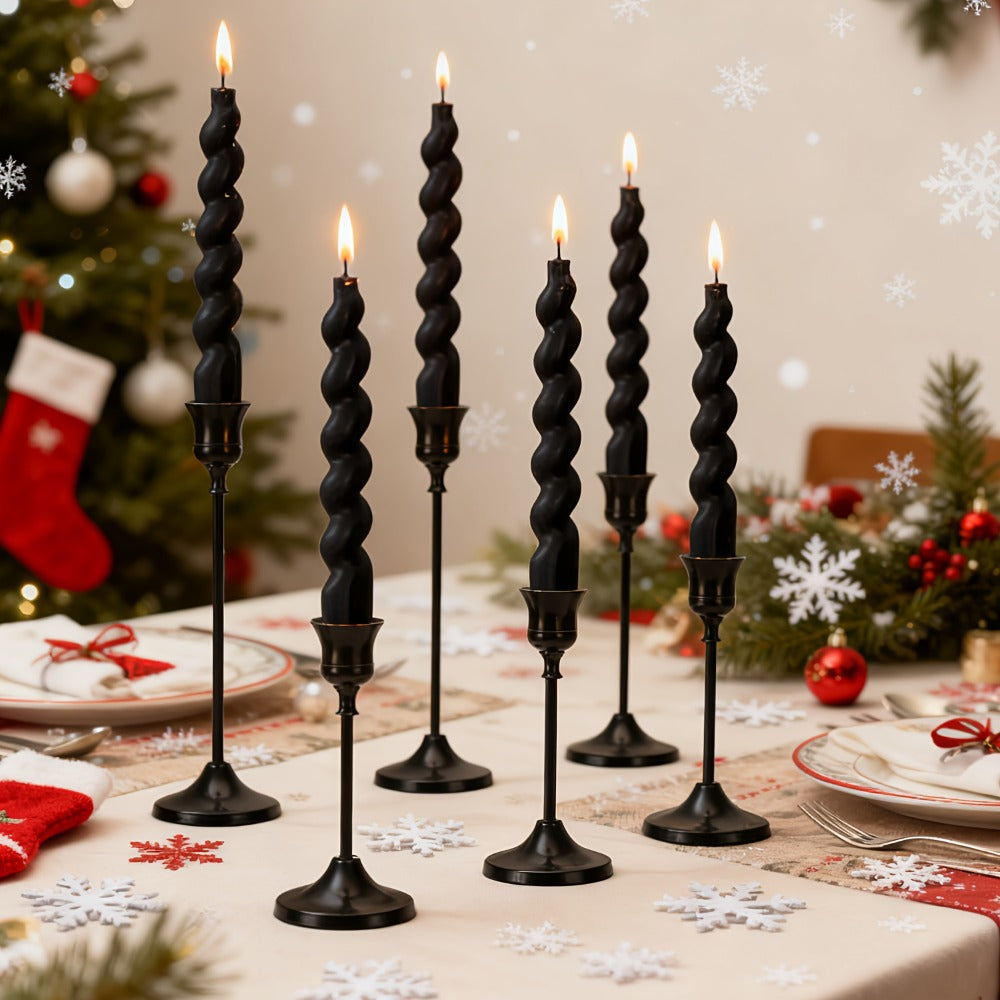 Cone Candle Holders Set of 30, Bulk Metal Candle Stands, Vintage Taper Candle Holders for Home Decor, Fireplace Centerpiece, Festive Dining Table Decorations