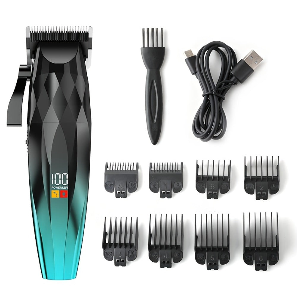 Hair Clipper for Men Professional Electric Trimmer | 7000RPM Motor | Ceramic Blade | 8 Guide Combs | 2000mAh LED Battery | Cordless USB Rechargeable | Fade Buzz Cut Home Barber Kit