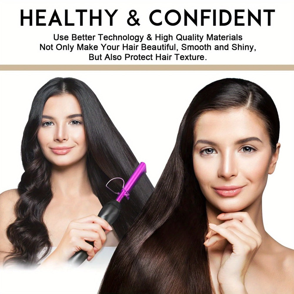 Electric Hot Comb Hair Straightener ¨C 3-in-1 Ceramic Pressing Comb for Natural Hair, Beard & Wigs, Curling & Straightening Iron with Protective Holder, Bonus 2 Clips & 1 Comb, Gift Ready
