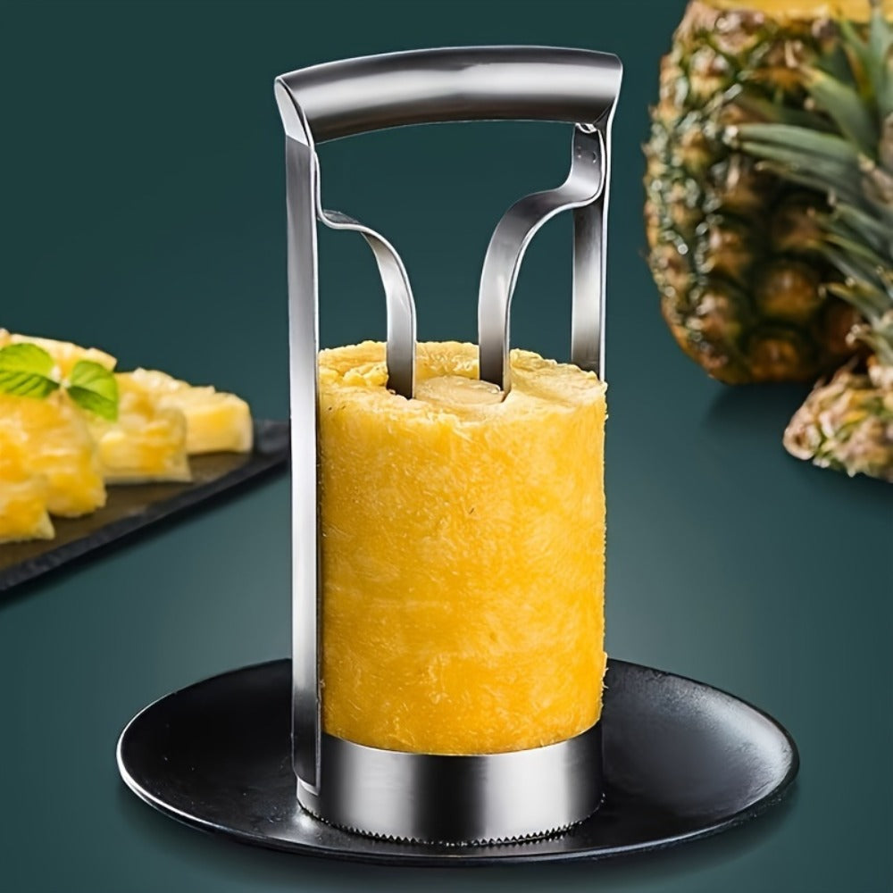Pineapple Corer Slicer Stainless Steel ¨C Easy One-Step Pineapple Cutter with Comfortable Grip for Home Kitchen Restaurant Use, Removes Core & Slices into Rings (1pc / 2pcs)