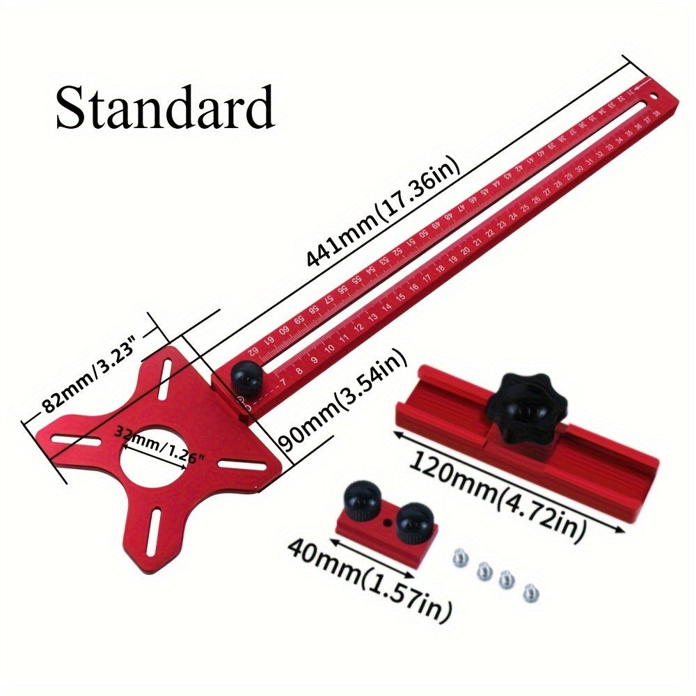Circle Cutting Jig 3-in-1 Woodworking Router Fixture Expandable 3.54 to 24 Inch Diameter Adjustable Slotting Positioning Tool for Precision Circular Hole Milling DIY Professional