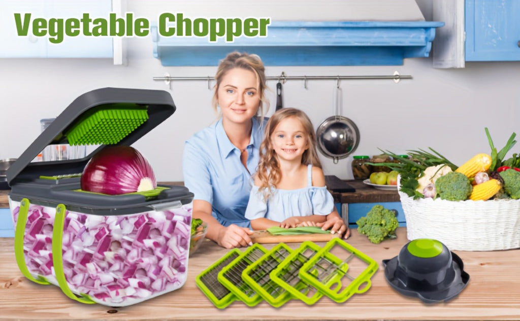 25-in-1 Vegetable Chopper & Food Chopper - Onion Cutter Mandoline Slicer with Container for Meal Prep Kitchen Gadget