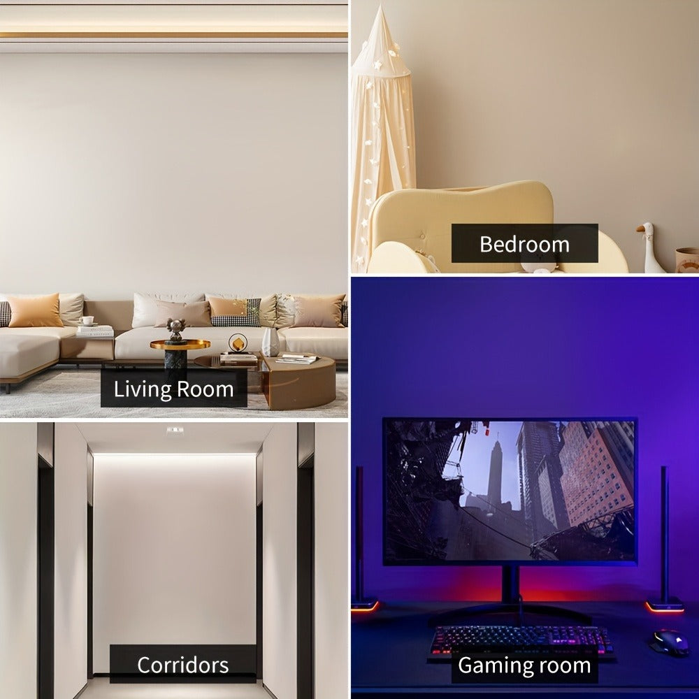 Eagle LED Wall Lamp ¨C Colorful Ambient Night Light with Motion Sensor, Rechargeable Battery, Remote Control & Magnetic Wall Mount for Bedroom Living Room Corridor Hallway Decor (Black)