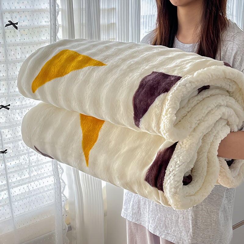 400-450gsm Heavyweight Flannel Blanket ¨C Thick Warm Woven Throw for Bed, Sofa & Bedroom, Machine Washable, 16 Patterns, 4 Sizes