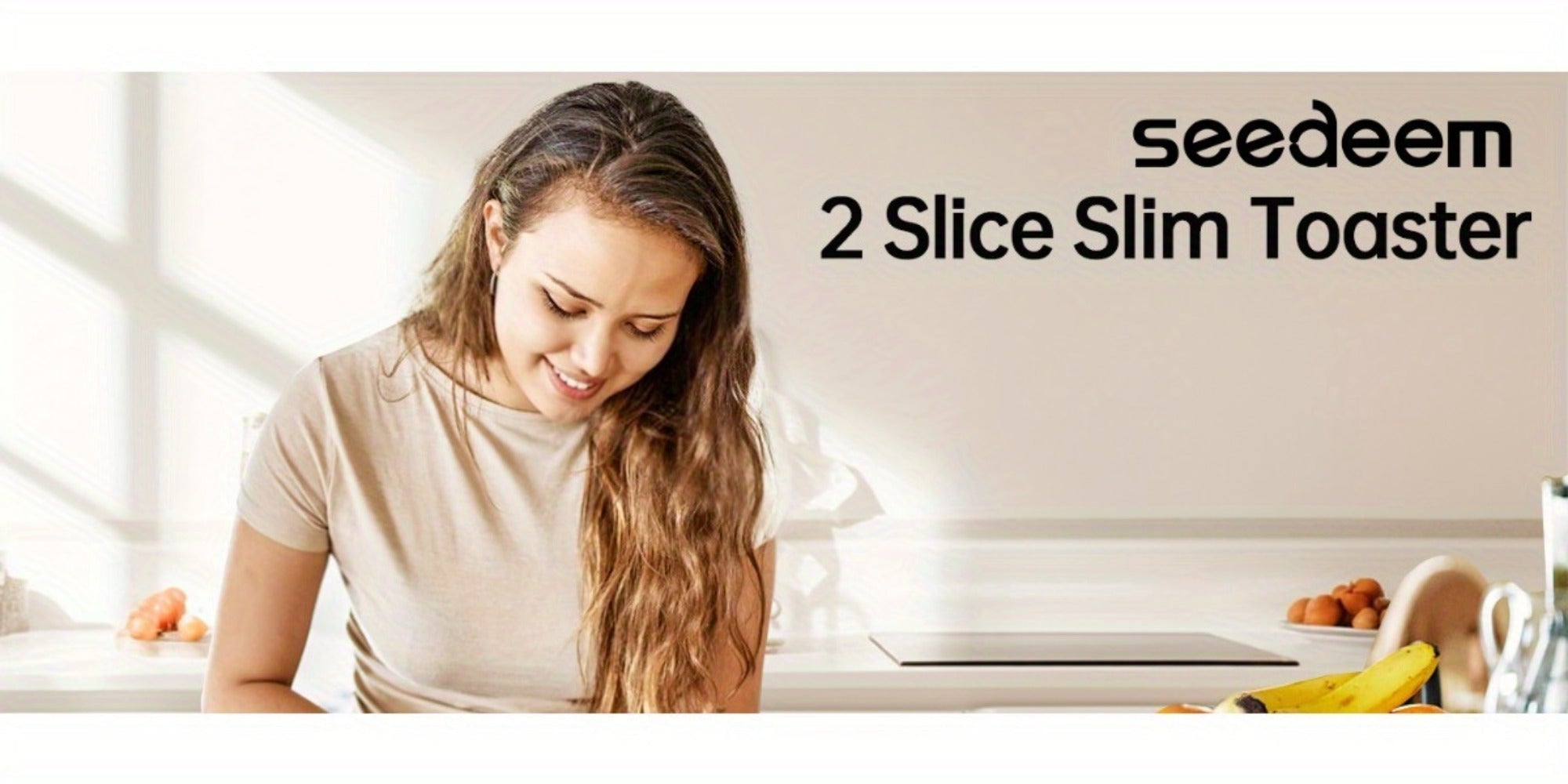 Slim Toaster 2-Slice ¨C SEEDEEM 6-Setting Shade Control, Cancel, Reheat & Defrost, Removable Crumb Tray, 750W Compact Fits-Anywhere Design for Bread, Waffles & Bagels, 6 Colors Available