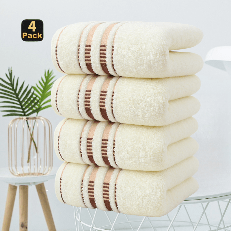 Cotton Face Towels 4-Pack Set, Super Absorbent Soft Pure Cotton Washcloths for Hotel Spa Salon Home Use, Skin-Friendly Cleansing & Dry Hair Towels