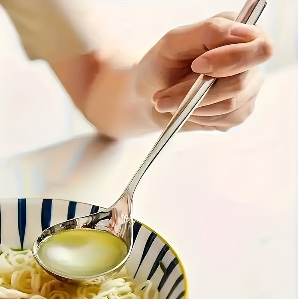 304 Stainless Steel Long Handle Soup Spoons Set | Hot Pot Spoon for Soup Porridge Restaurant Kitchen
