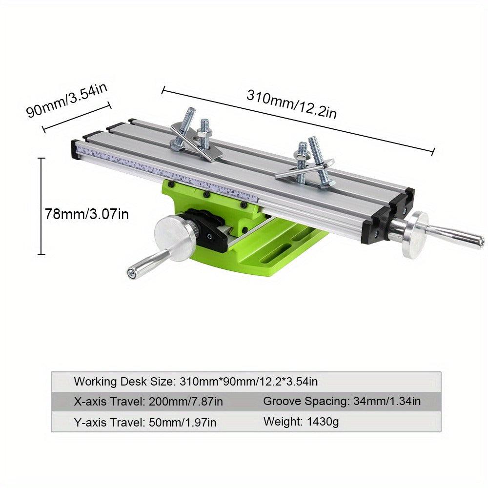 Cross Slide Table BG-6300 Compound Milling Drilling Worktable X-Y Axis Adjustable Bench Drill Press Work Table for Mini Drill Machine