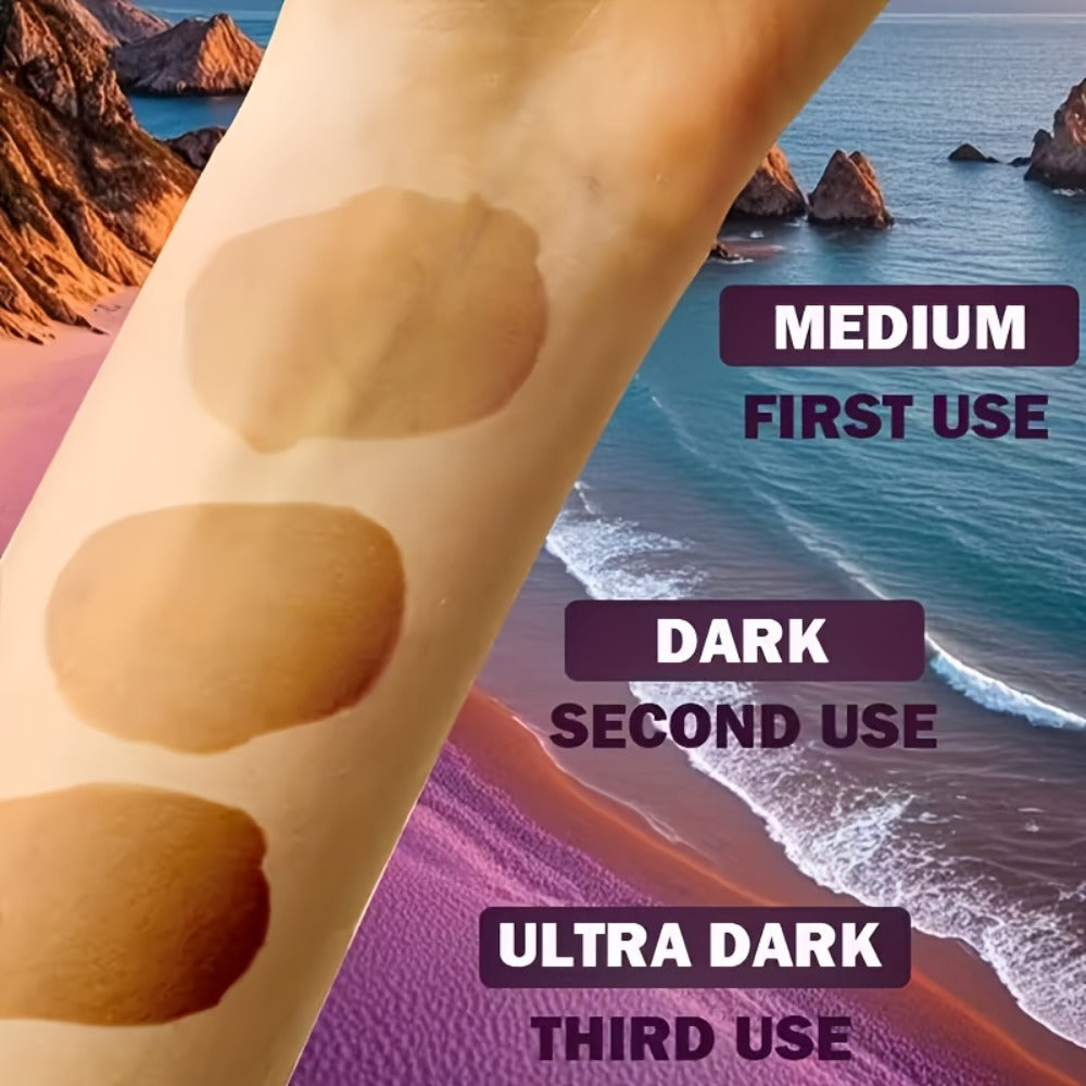 Sunless Tanning Mousse with Applicator Glove 60ml ¨C Natural Plant Ingredients Self Tanner Bronzing Set, Gradual Buildable Color for Even Light Beige Tan, Streak-Free Sunless Tanner for Body