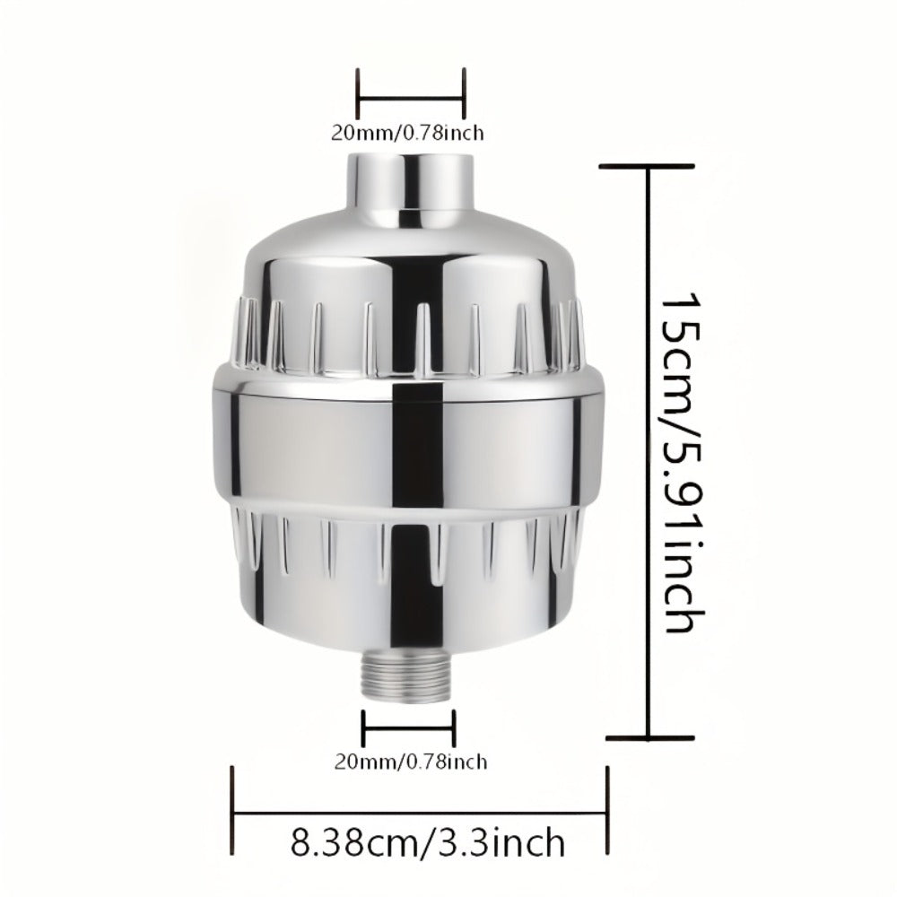 Shower Head Filter 30-Stage ¨C Chlorine Removal Hard Water Softener Clog Prevention Bathroom Showerhead Filter Silver Black