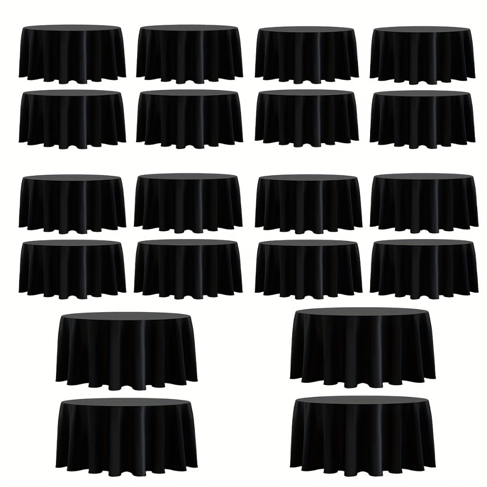 120 Inch Round Tablecloth Bulk Pack ¨C Wrinkle-Free Table Cover for Wedding, Party, Christmas & Halloween, Black or White (6/12/18 Pack)