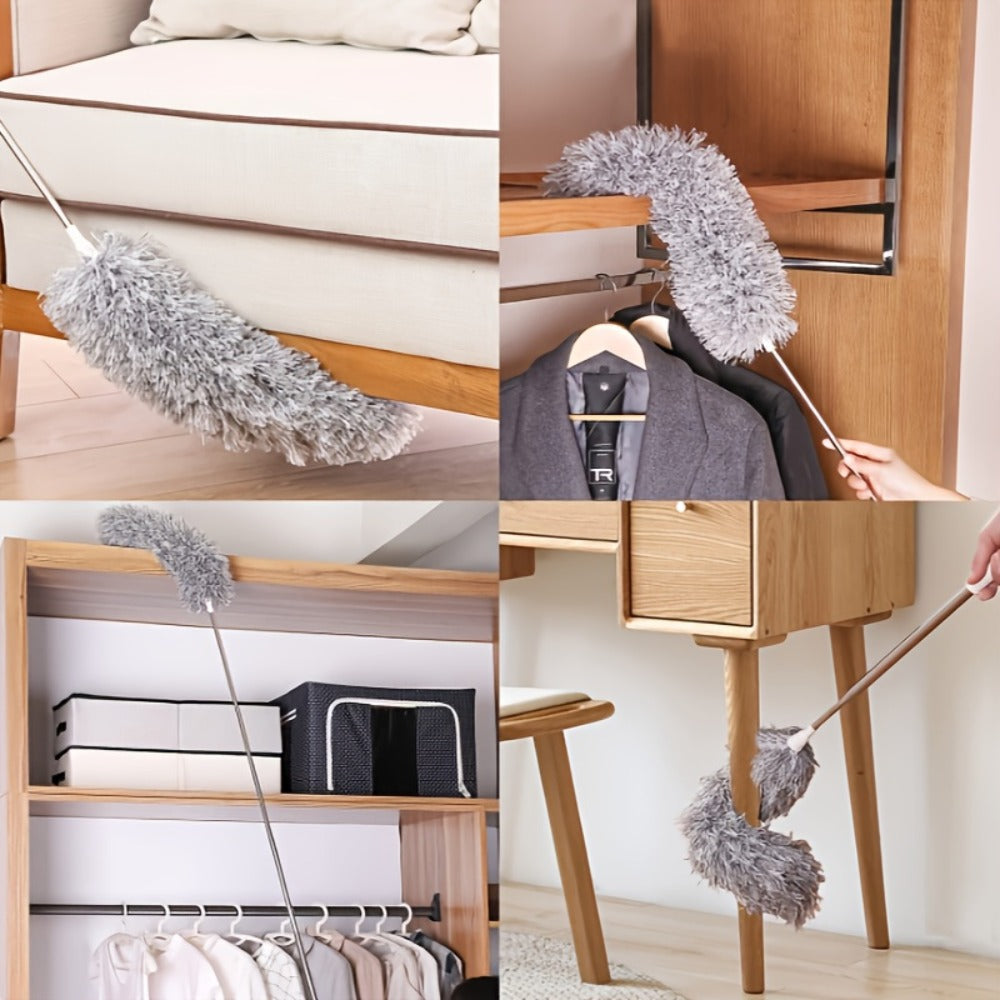 Microfiber Duster Kit with 100 Inch Extension Pole Extendable Bendable Washable Feather Duster for High Ceiling Fan Cobweb Blinds Furniture Car 9 Pack 12 Pack