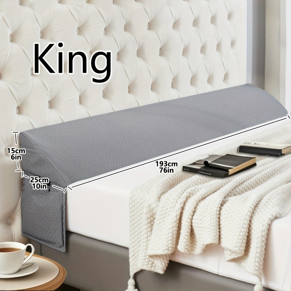 Bed Wedge Pillow Bed Gap Filler - Memory Foam Mattress Wedge Headboard Pillow for Sleeping, Backrest & Post-Surgery Support